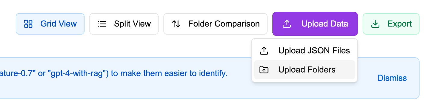Upload interface for JSON files or folders